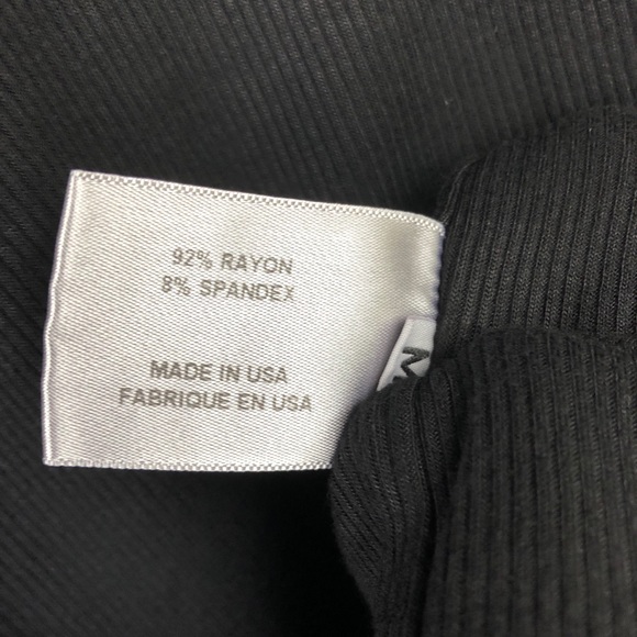 Pam & Gela Black Split Neck Ribbed Jersey Dress M - Picture 10 of 11